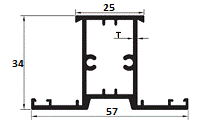 Aluminum extruded openable window 34 mm mullian